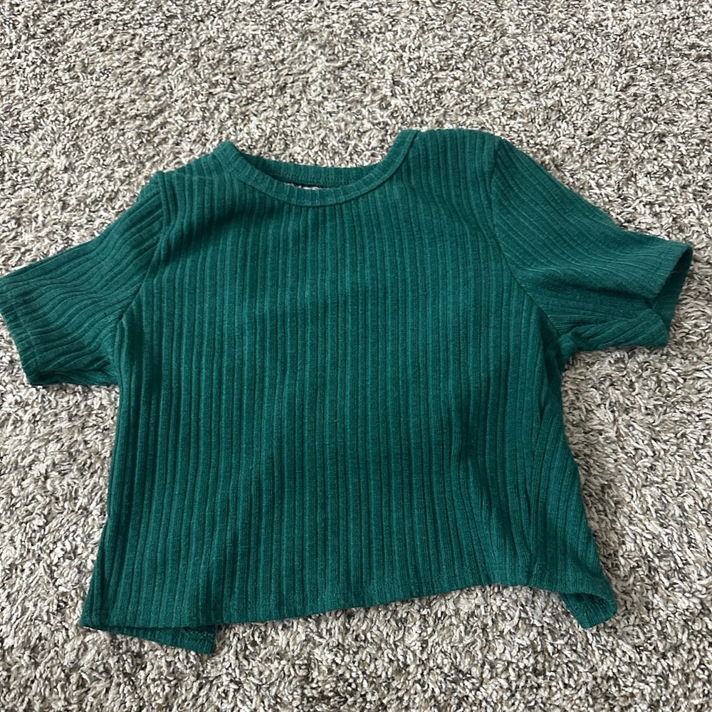 Extra small crop top green